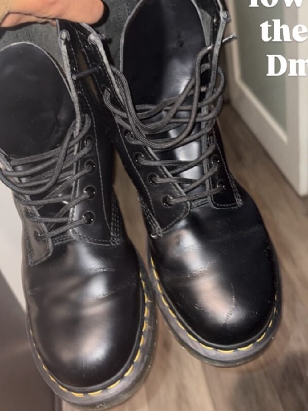 Dr. Martens Black Leather 8-Eye Lace-Up Combat Boots